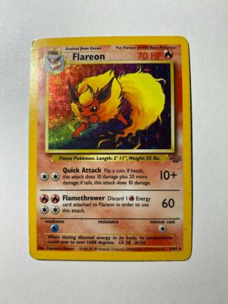 Pokemon Card - Flareon 3/64 - Jungle Set - 1999 Wotc - (holo Rare) - Hp