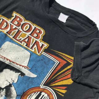 Vintage 70s Bob Dylan On Tour T - Shirt 1970s Black Size M Concert Tee 1978 Shirt 5