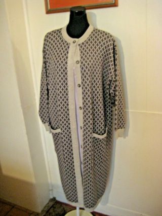 Enigma Retro Long Wool Blend Cardigan Knitted Jacket.  Size L