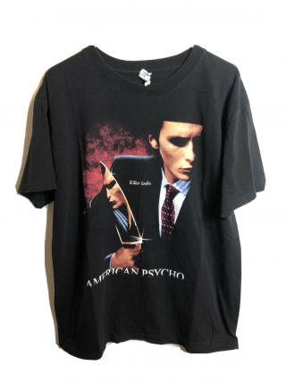 Vintage American Psycho Movie Promo T Shirt Killer Looks Size Large