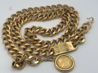 Chanel Vintage Belt Necklace Chain Medallion CC Rue Cambon 2