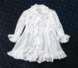 Fine Antique Victorian 19th Century Cotton And Lace Lady’s Bedroom Jacket