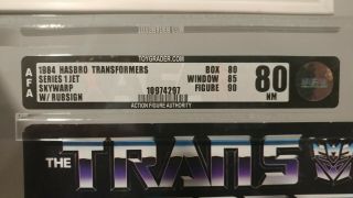 Transformers G1 Decepticon Jet Skywarp With Rubsign -,  Afa 80 80 - 85 - 90