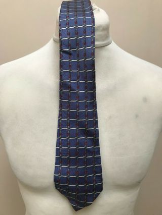Vintage Mens Hermes Blue Silk Tie 7009