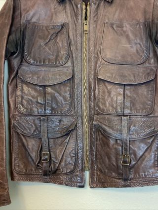 East West leather jacket S vintage barnstormer 70 ' s hippie brown moto 2