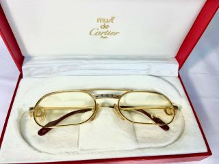 Cartier Santos Paris Made In France Glasses Vintage Rare Occhial W/case