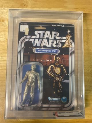 Vintage Star Wars C - 3po Figure - 1978 Kenner 12 - Back - B - Moc - Afa 75,