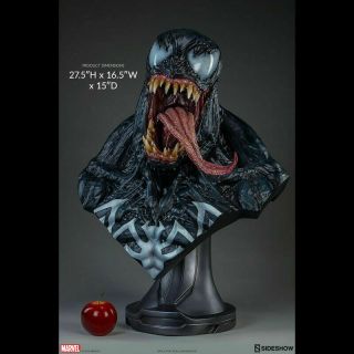 Venom 1/1 Life Size Bust Figure Sideshow Displayed Perfect Conditions No Box.