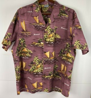 Royal Creations Mens Vintage Hawaiian Shirt Dusty Pink Made In Hawaii Size Xxxl