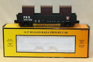 Mth 30 - 4136b Rail King O Gauge Pennsylvania Gondola With Lcl Containers