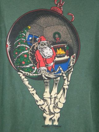 Vintage Powell Peralta Rare Christmas Party Santa Skateboard T - Shirt Green Xl