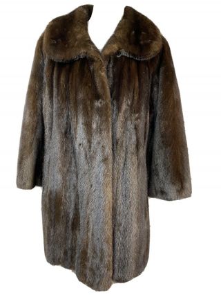 Vintage Blackglama Brown Mink Mid Length Fur Coat,  Fits Women 