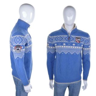 Vtg Norweigan Wool Jumper M Norway Icelandic Scandinavian Snowflake Sweater