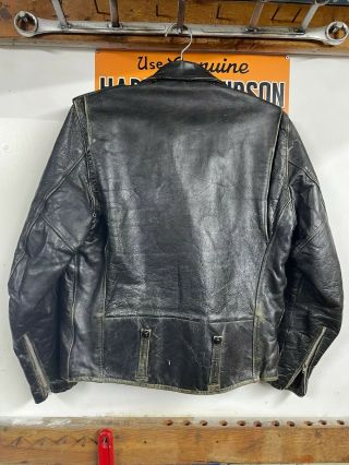vtg 50 ' s Harley Davidson leather Motorcycle/ Police Jacket - sz - 42 - J27 2