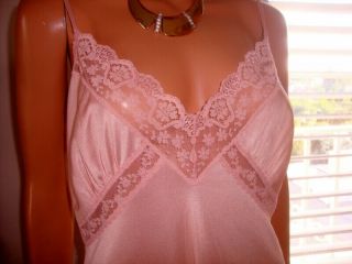 Vtg St Michael Pink Silky Nylon & Pretty Lace Trim Full Slip Petticoat 16