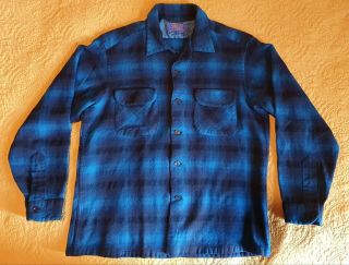 Vintage Pendleton Wool Blue Check Shirt Size M / L