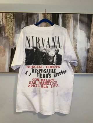 Authentic 1993 Nirvana Tour Shirt very rare 2