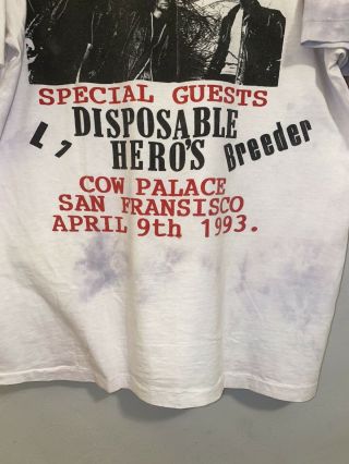 Authentic 1993 Nirvana Tour Shirt very rare 3