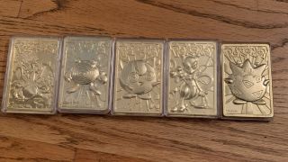1999 Vintage Bk Burger King 23k Gold Plated Pokemon Cards