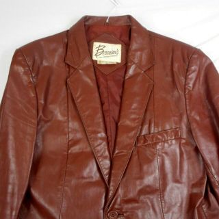 BERMAN ' S Vintage 70 ' s,  Brown Soft Leather Blazer Jacket Men Size 42,  sport coat 2