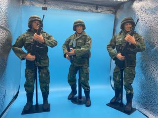 12 " Gi Joe National Guard Figures - Set Of 3