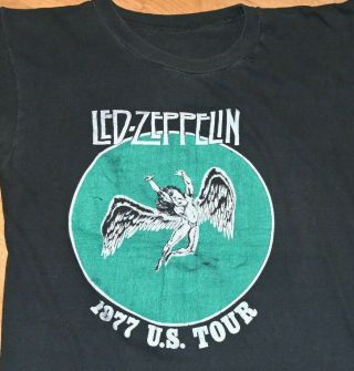 1977 Led Zeppelin Vtg Rock Concert Tour Tee T - Shirt (s/m) Swan Song 70 