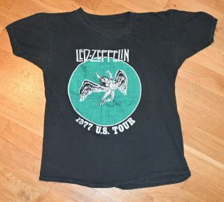 1977 LED ZEPPELIN vtg rock concert tour tee t - shirt (S/M) Swan Song 70 ' s Band 2