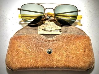Vintage Vietnam Era Ao American Optical Usaf Pilot Sunglasses 1/10 12kt Gf 5 1/2