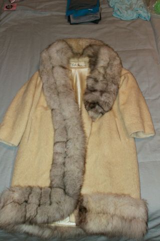 1960s Vintage Paris Lilli Ann Silver Fox Fur Coat