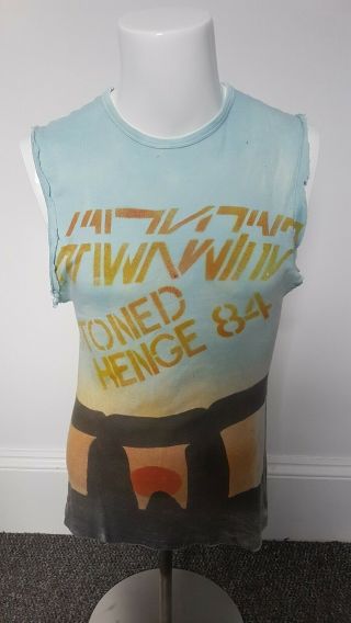 Vintage Hawkwind 1984 Tour Gig T - Shirt Solstice Stonehenge Festival Tee Shirt