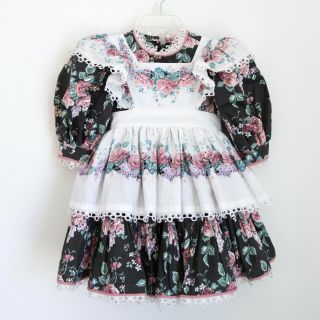 Vintage Daisy Kingdom Dress Floral Two Piece Pinafore 2t