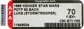 Star Wars 1985 Vintage Kenner POTF Luke Skywalker Stormtrooper MOC AFA 70 3