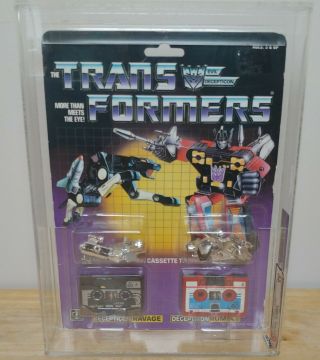 1984 Hasbro Transformers Series 1 Cassettes Ravage/rumble Afa 80