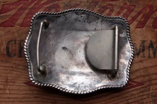 Vtg Wage Sterling Silver CAL BRED WESTERN PLEASURE Cowboy Trophy Belt Buckle 3
