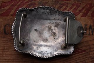 Vtg Wage Sterling Silver CAL BRED WESTERN PLEASURE Cowboy Trophy Belt Buckle 4
