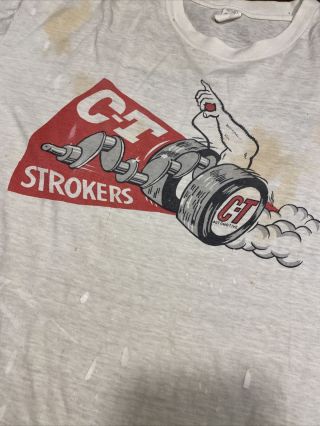 Rare 60s Ct Strokers Hollywood Drag Racing Ahra Single Stitch Tee Shirt