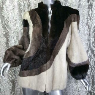 Talidis Furs M/l Vintage Ranch Beige Brown Mink Fur Bomber Jacket Coat