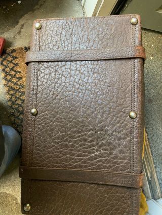 Vintage Large GLADSTONE Leather TRAVEL BAG Unique Luggage Suitcase 5