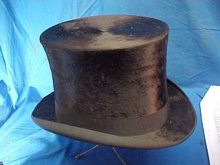 1866 Mans Wedding Beaver Top Hat W History,  Box