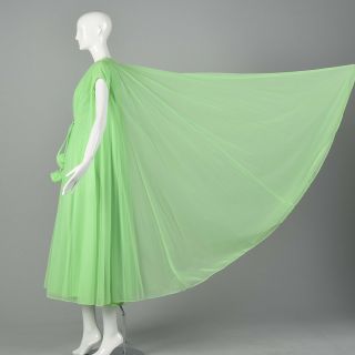 M 1960s Claire Sandra Lucie Ann Green Night Gown Peignoir Set Lounge Sleep 60s 4