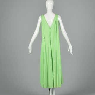M 1960s Claire Sandra Lucie Ann Green Night Gown Peignoir Set Lounge Sleep 60s 6