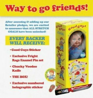 Trick Or Treat Studios Kickstarter Chucky Childs Play Good Guy Doll W Pledges