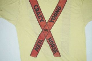 Vintage 1978 Neil Young T - shirt Crazy Horse Rare Rust Never Sleeps Size L 3