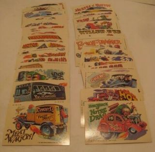 Old 1980 Topps Chewing Gum Collectible Weird Cars Set 55 Sticker & Puzzle Backs