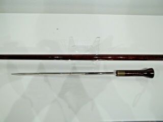 Vintage Walking Cane With Hidden Sword Or Dagger 16.  5 " Blade