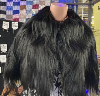Rare Vintage 1930 - 1940’s Long Haired Monkey Fur Collared Women’s Cape