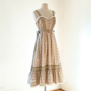 True Vintage 1970’s Floral Calico Gunne Sax Gunnie Sundress Dress