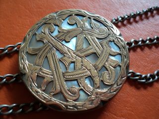 Antique Luxury Belt Buckle Creole Gaucho In Gold And Silver Signed Xix C.  Signed