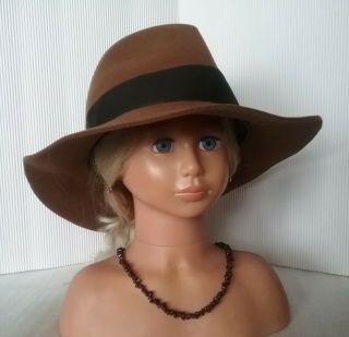 Vintage? Mayser Hut,  Damen Winter Hut,  Farbe Mittel & Dunkelbraun,  GrÖße 58 Cm.