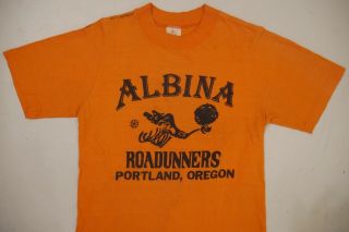 Vintage 70s Nike T Shirt Pinwheel Small Albina Roadrunners Portland Track Club